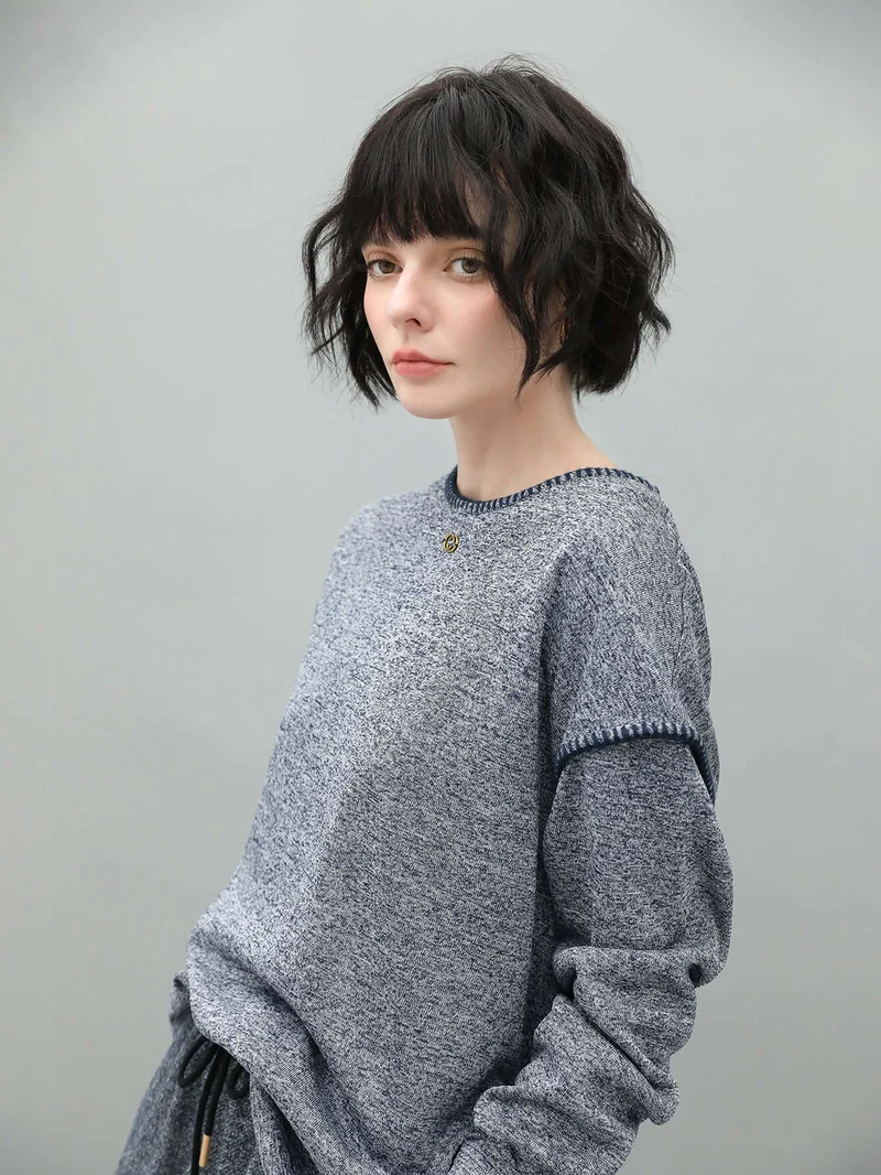 Long Sleeve Tee with Contrast Stitching
