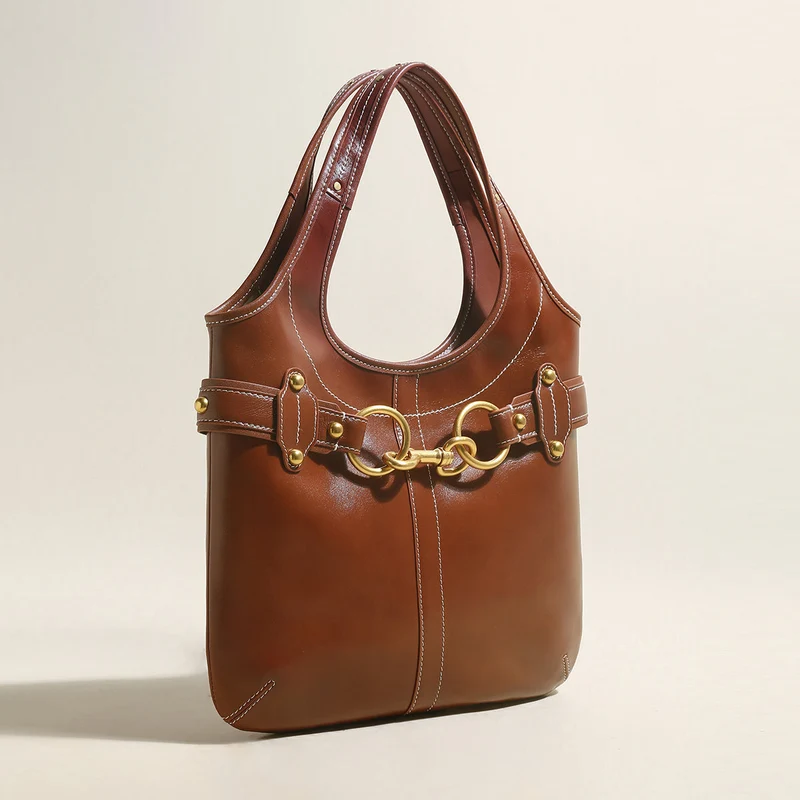 Vintage Belted Leather Bag