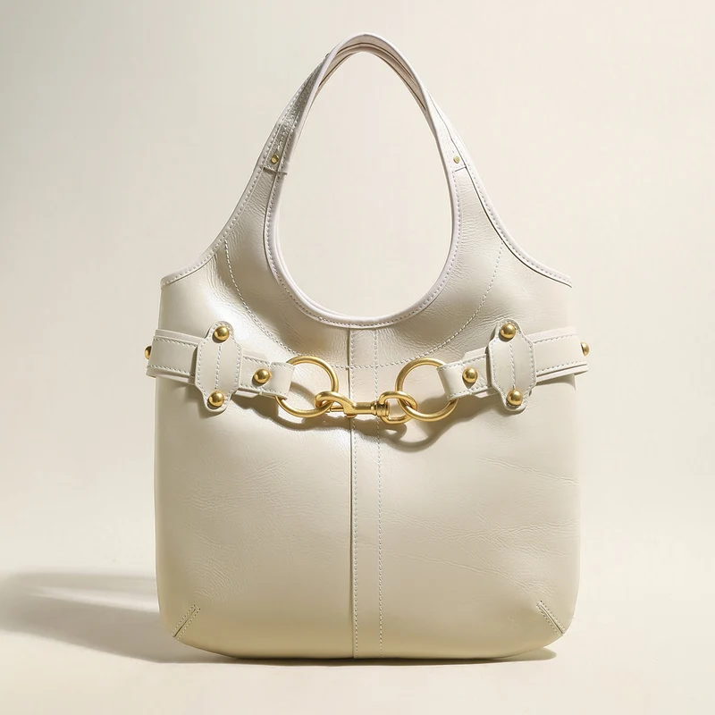 Vintage Belted Leather Bag