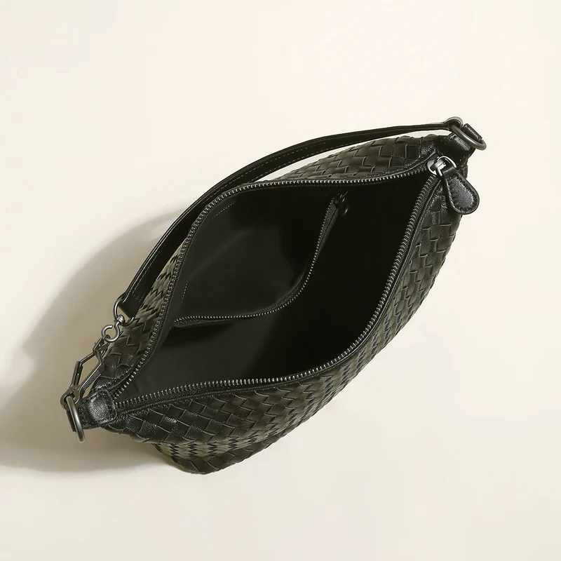 Belmont Black Slouchy Woven Shoulder Bag