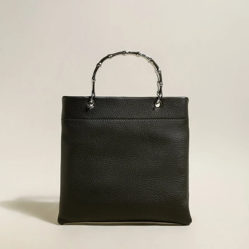 Minimalistic Square Structured Top Handle Bag