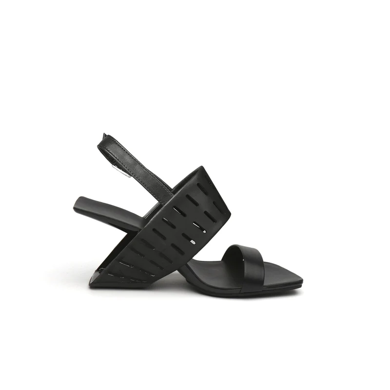 Abstract Double Strap Slingback Sandals