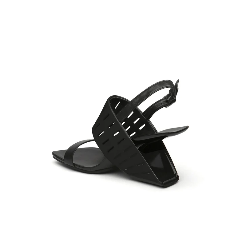 Abstract Double Strap Slingback Sandals