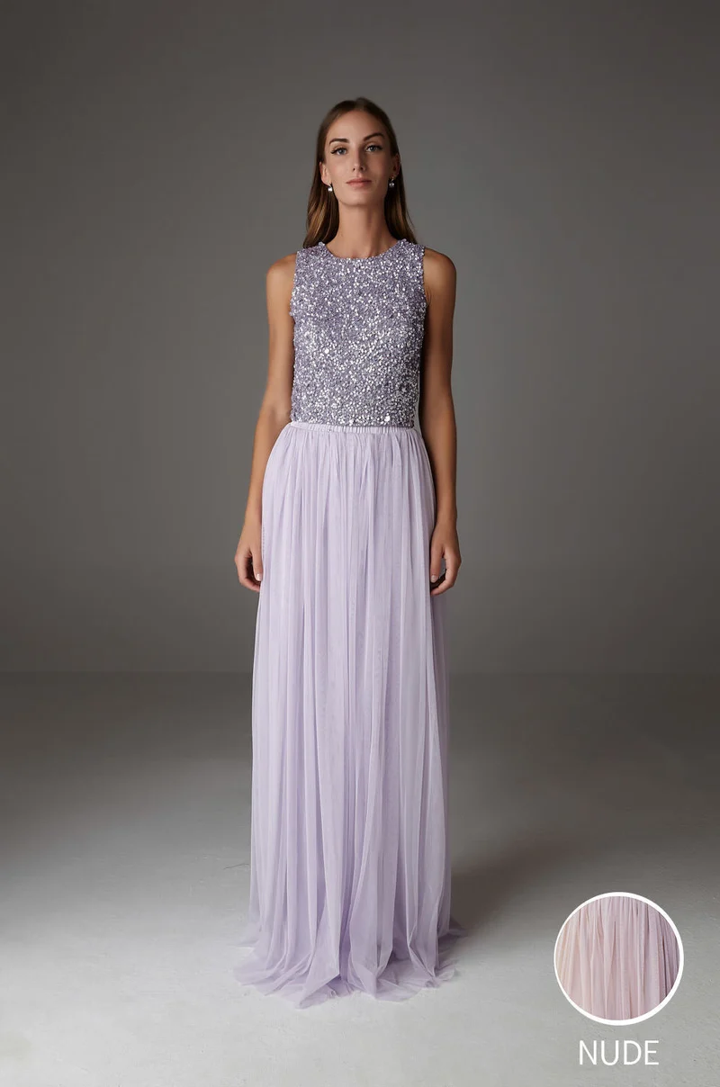 INES MAXI SKIRT NUDE