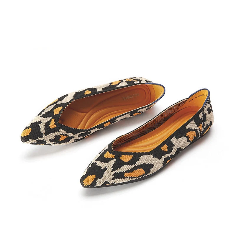 Comfortable Leopard Print Pointed Toe Flats