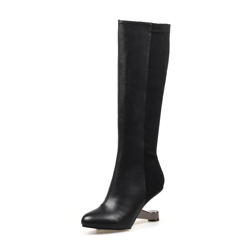 Black Knee-High Leather Boots