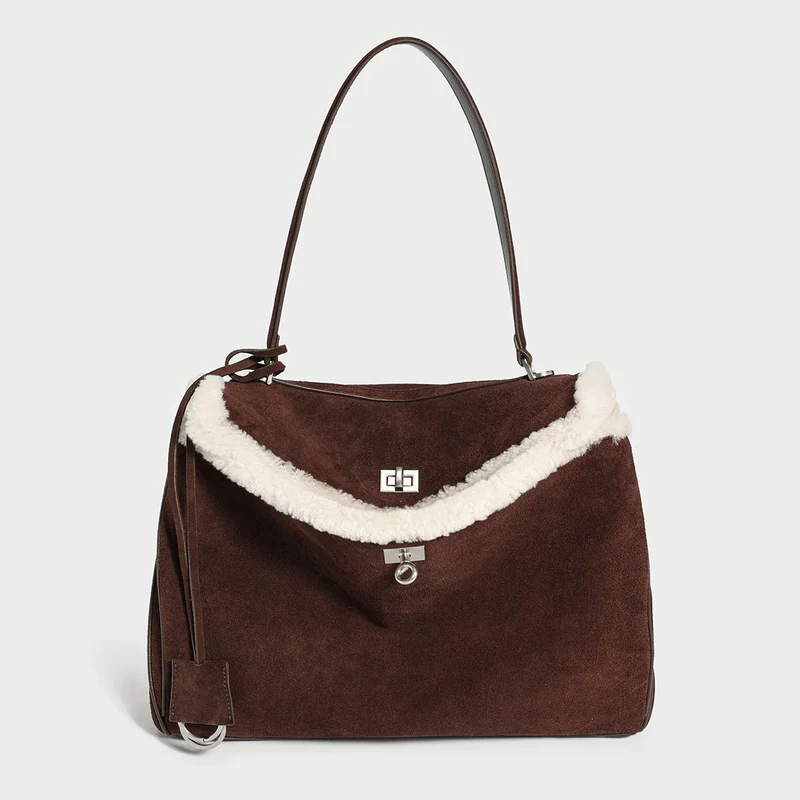 Manhattan Large Felt Leather Tote Bag