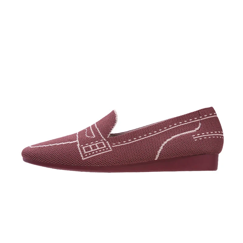 Comfortable Slip On Square Toe Loafers