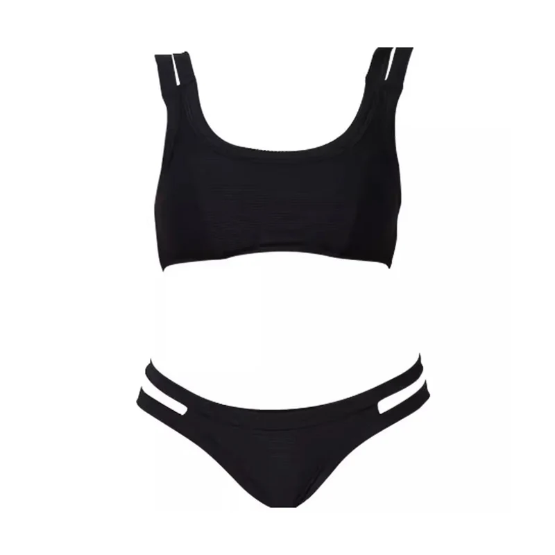Black Slit Cut Surfer Bikini
