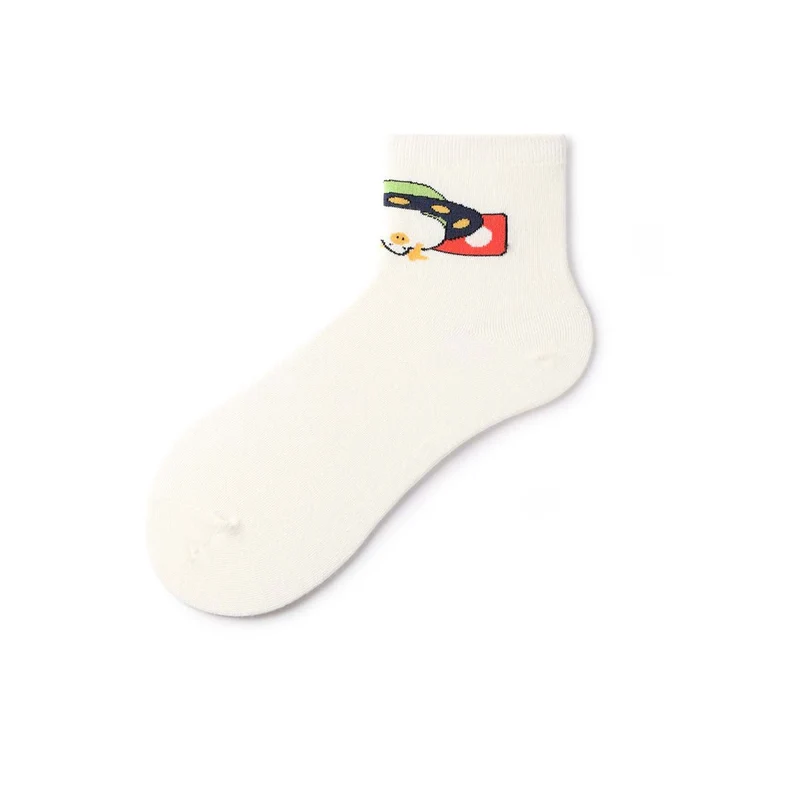 Skateboard Illustrations Summer Unisex 5pcs Low Cut Socks Set