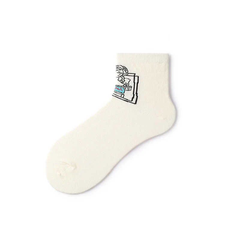 Skateboard Illustrations Summer Unisex 5pcs Low Cut Socks Set