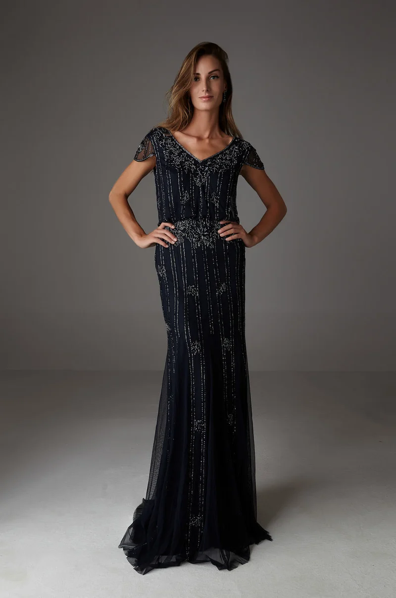 AMAIA CAP SLEEVE NAVY