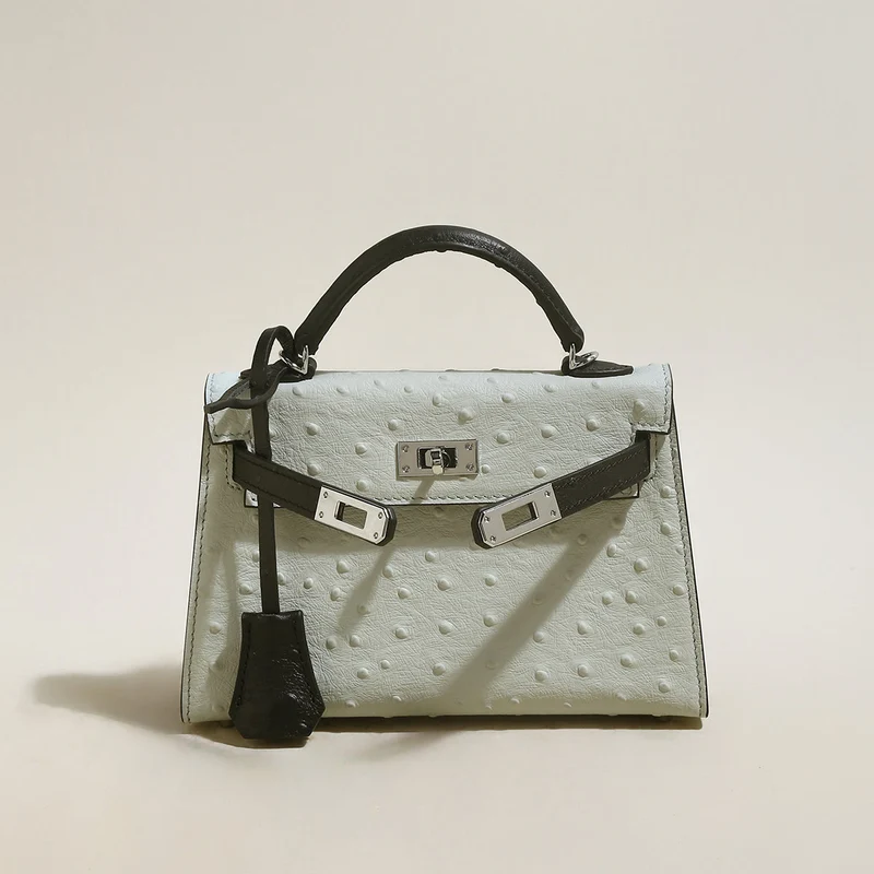 Swift Textured Leather Structured Top Handle Bag