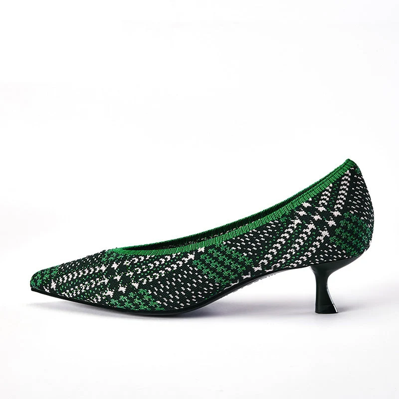 Stylish Pointed Toe Shallow Kitten Heel Work Pumps