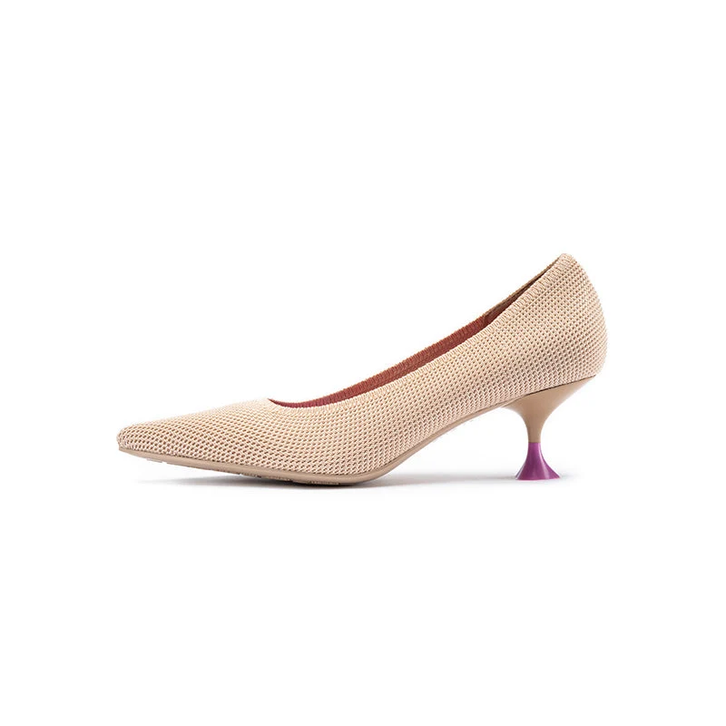 Classy Madam Pointed Toe Kitten Heels