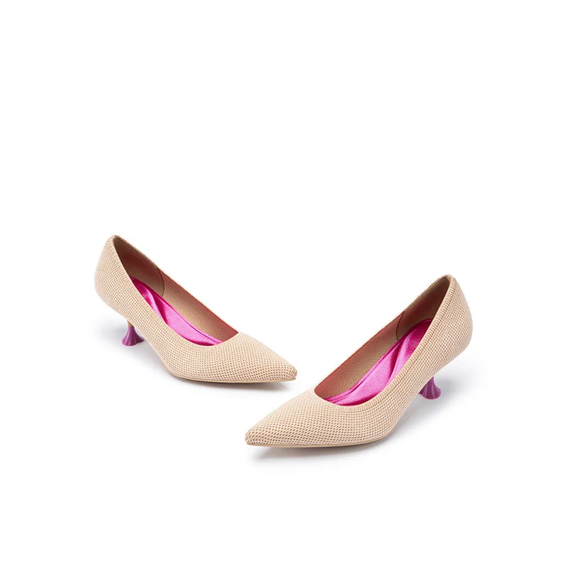 Classy Madam Pointed Toe Kitten Heels