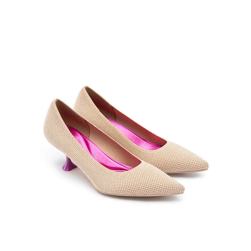 Classy Madam Pointed Toe Kitten Heels