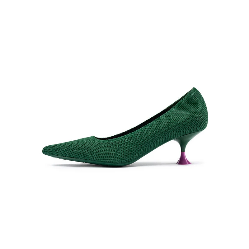 Classy Madam Pointed Toe Kitten Heels
