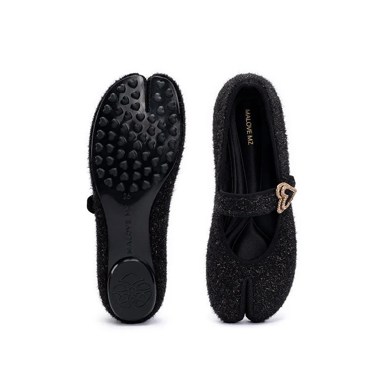 Oriental Split Toe Mary Jane Flat Shoes