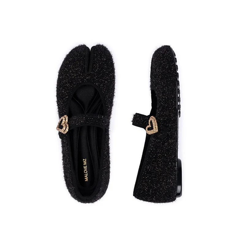 Oriental Split Toe Mary Jane Flat Shoes