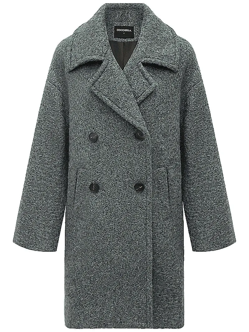 Classic Double-Breasted Napoleonic Grey Trench Coat