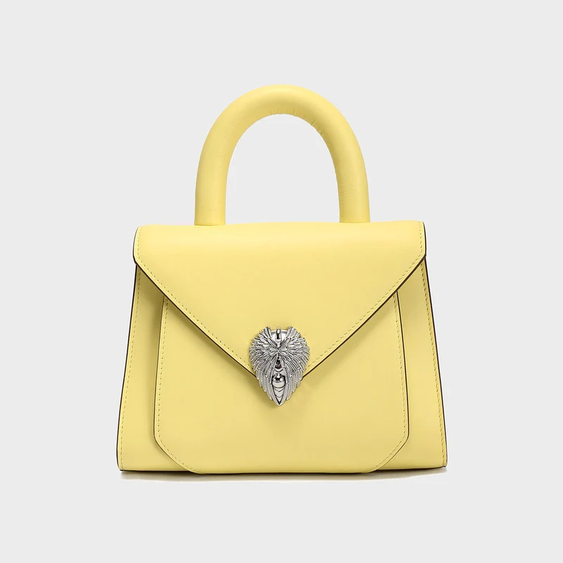 Avant Garde Silver Chain Strap Leather Satchel