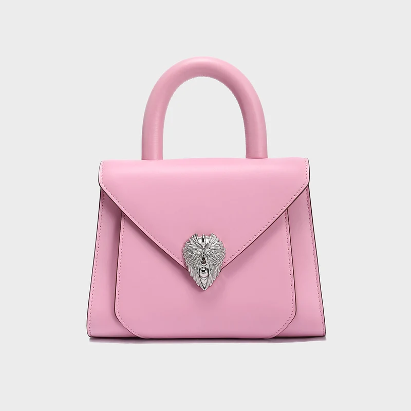 Avant Garde Silver Chain Strap Leather Satchel