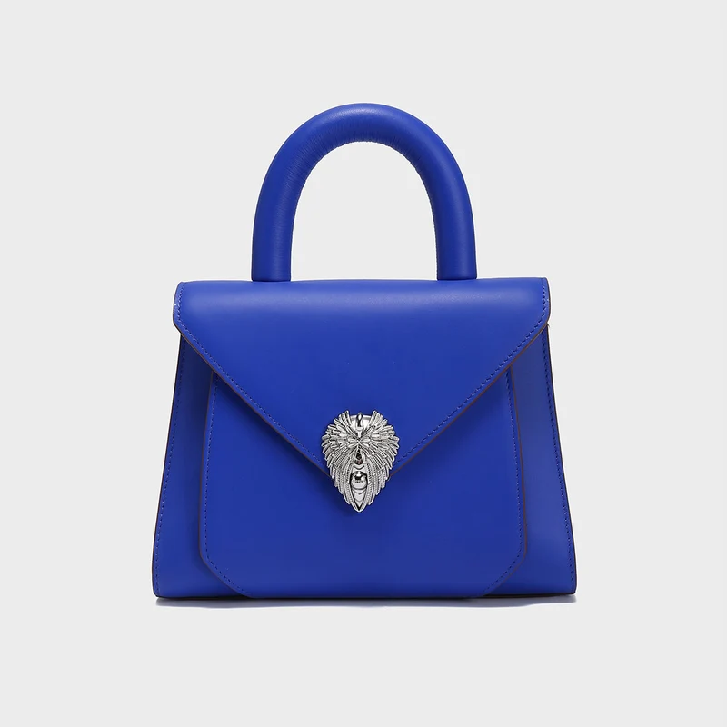Avant Garde Silver Chain Strap Leather Satchel