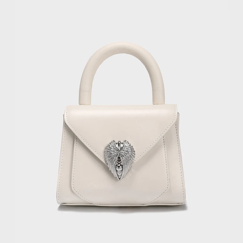 Avant Garde Silver Chain Strap Leather Satchel
