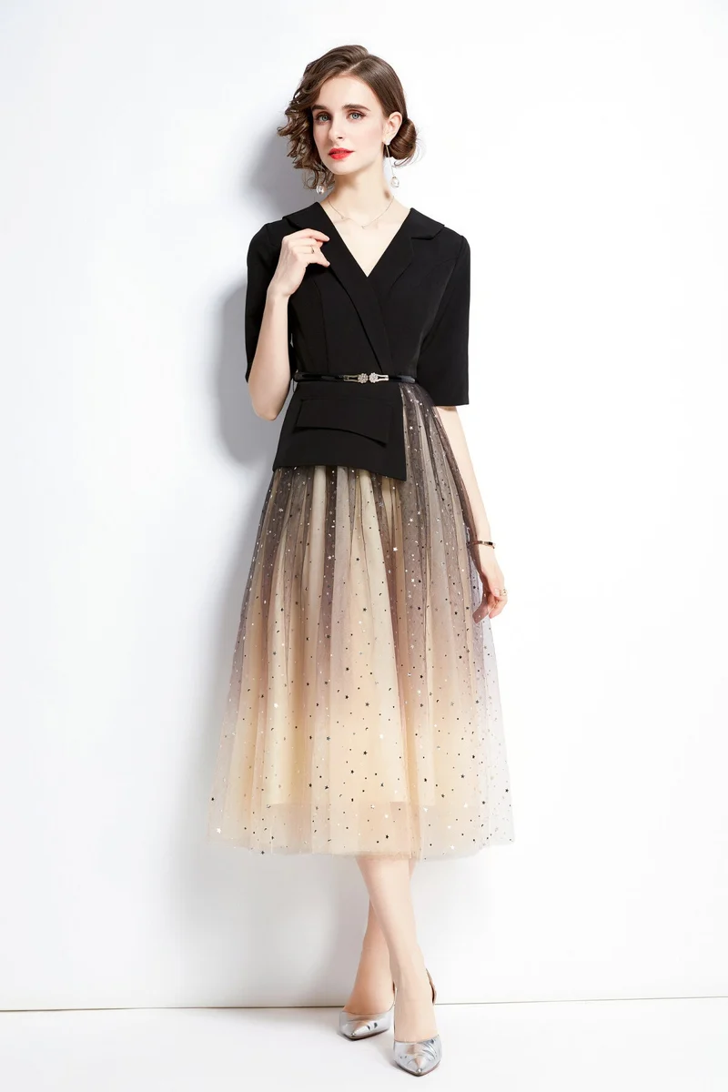 Gradient Champagne Formal Evening Dress