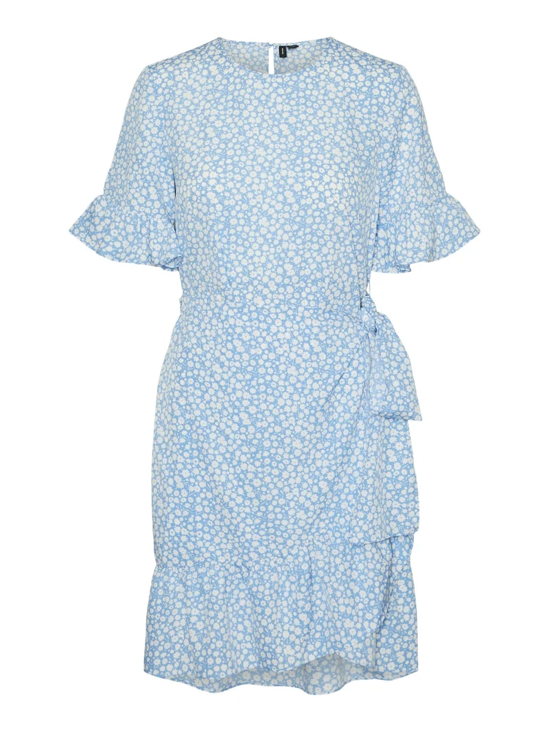 HENNA 2/4 O-NECK SHORT DRESS