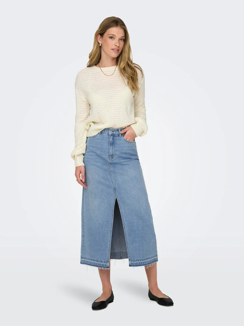 BELLA HW LONG SKIRT DNM