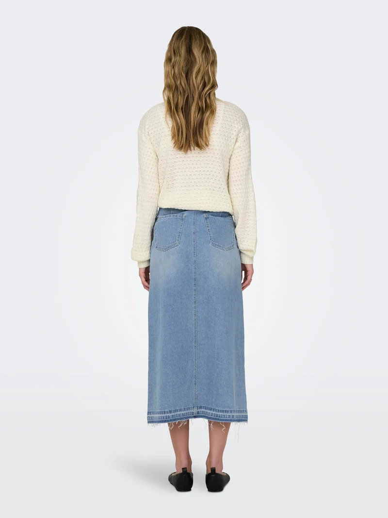 BELLA HW LONG SKIRT DNM