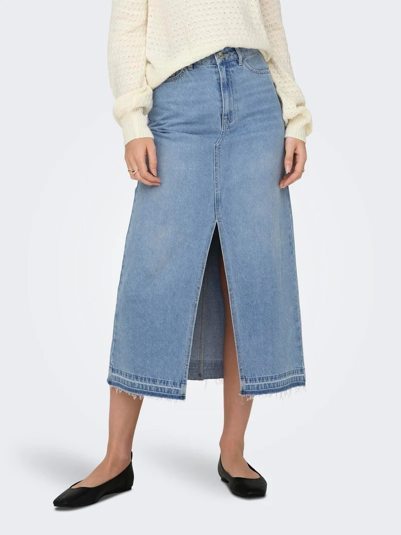 BELLA HW LONG SKIRT DNM