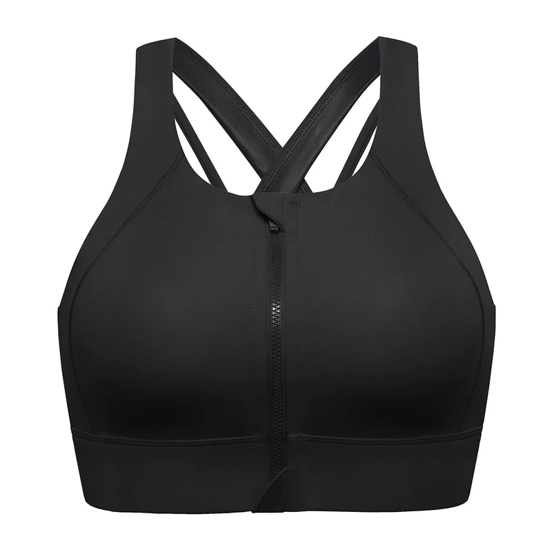 Power On Zip Front Racerback High Impact Sports Bra