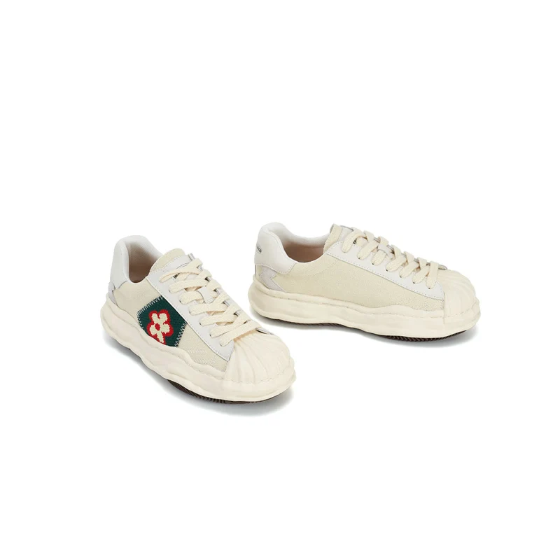 Green Patch Platform Sneakers