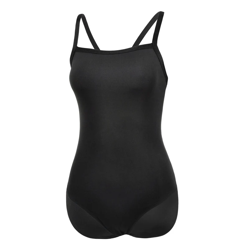 Sleek Solid Elite Training Athletic One Piece Swimsuit