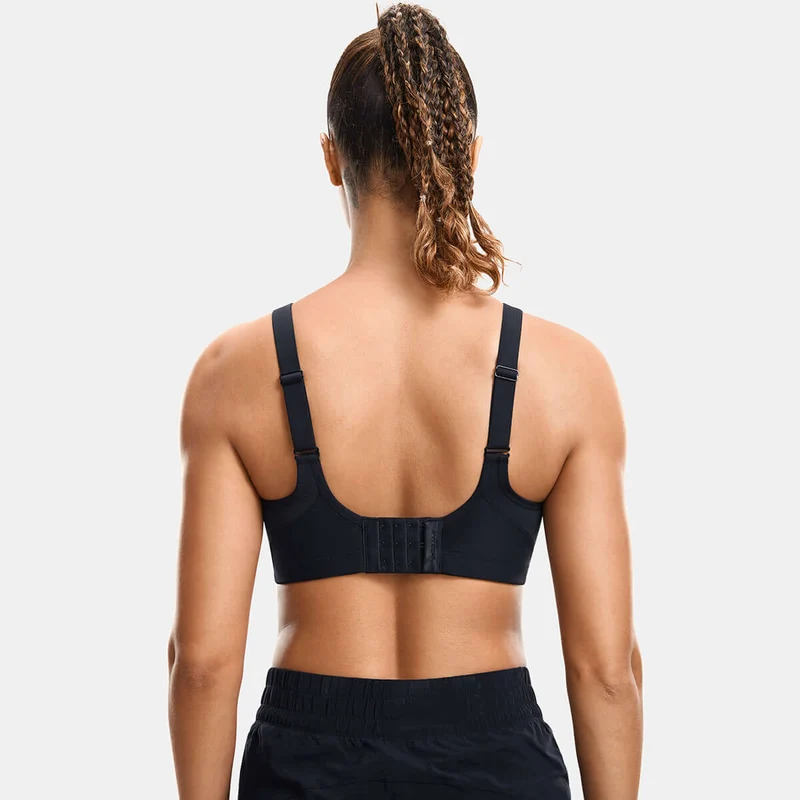 Plus Size High Support Full Coverage Padded Black Wireless Bra