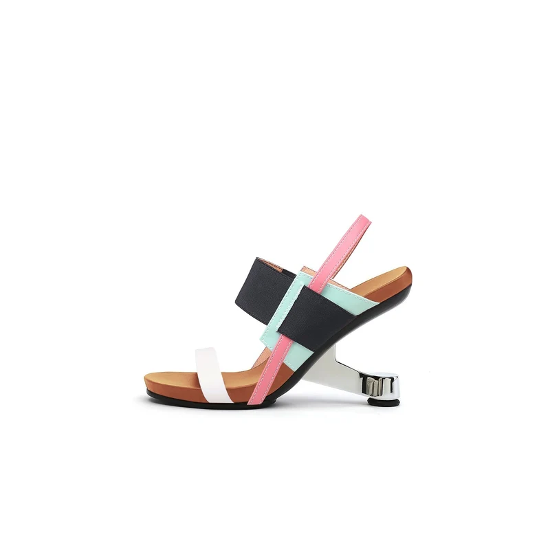 Artistic Glow Ankle Strap Pivot Heel Sandals