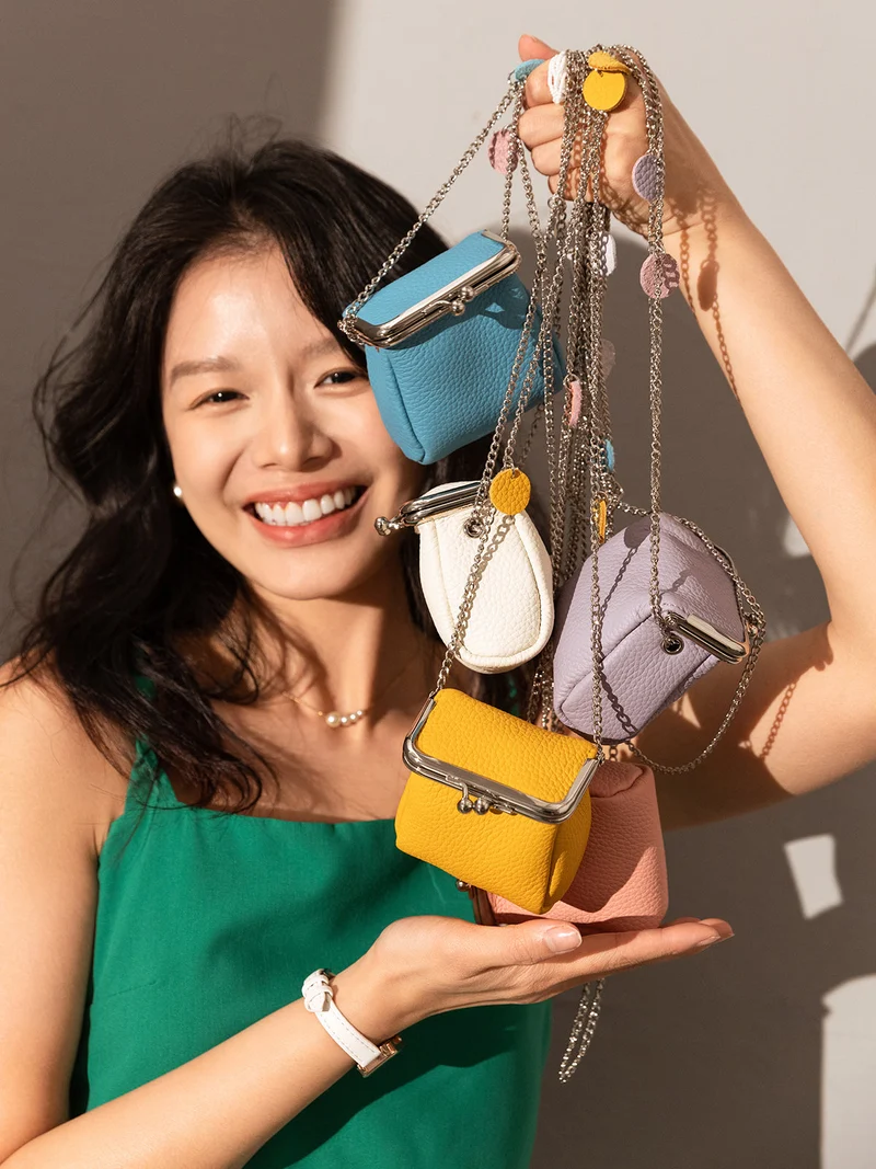 Modern Ball Clasp Wallet with Adjustable Chain Straps