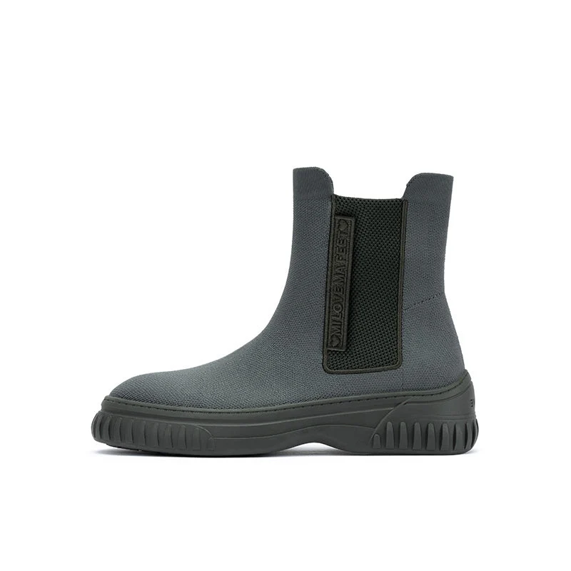 British Style Thick Soled Sporty Chelsea Ankle Boots