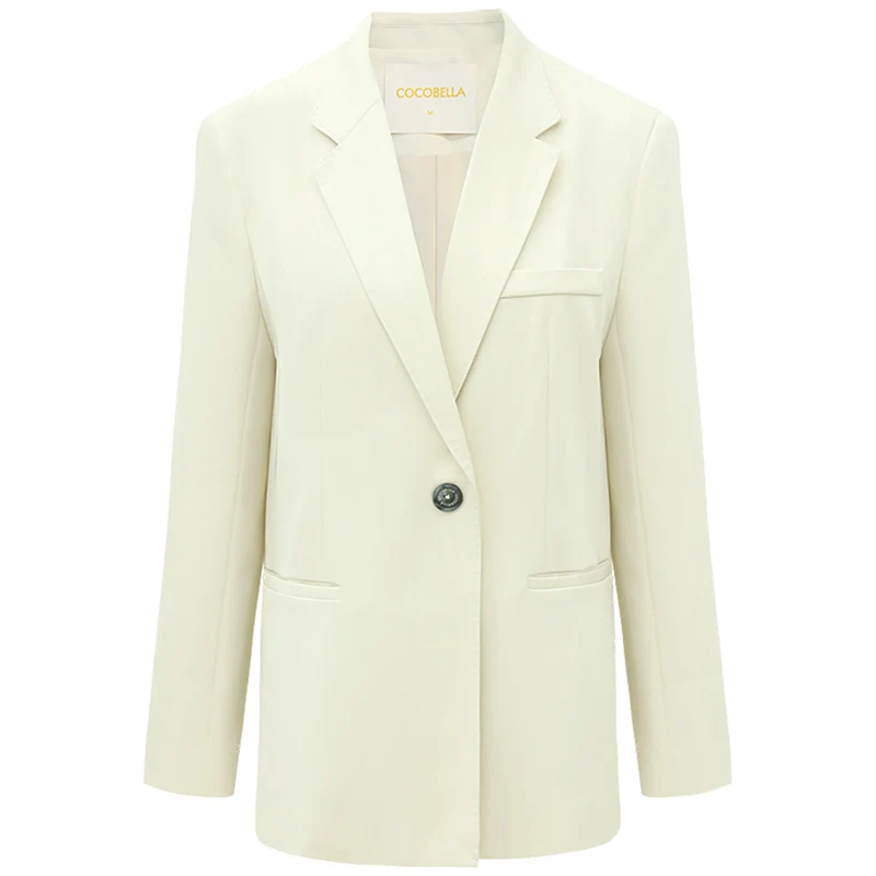 Femme Single Breasted Cream Blazer