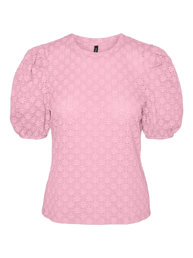 FLOWER SS PUFF SLEEVE TOP