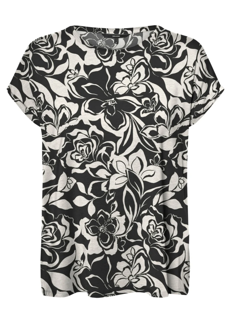AVA PLAIN SS TOP AOP