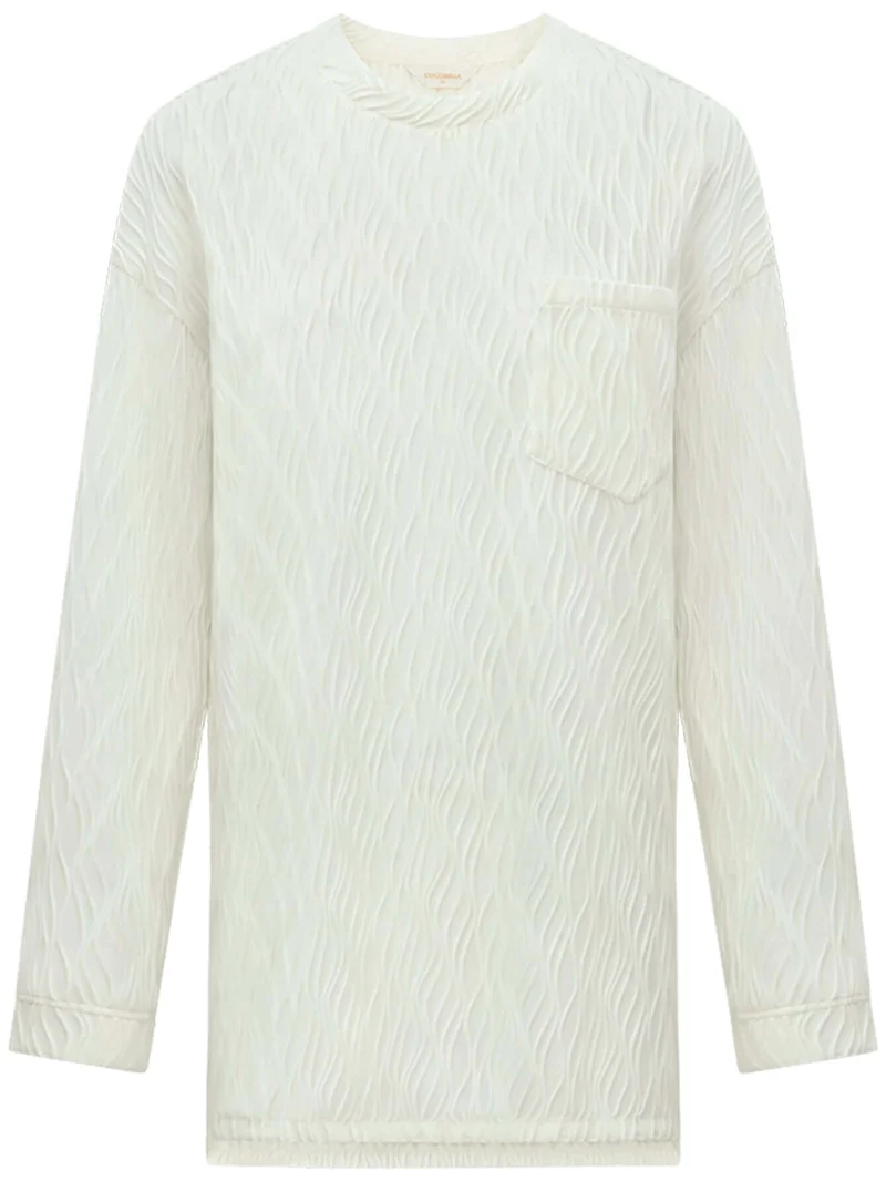 White Textured T Shirt