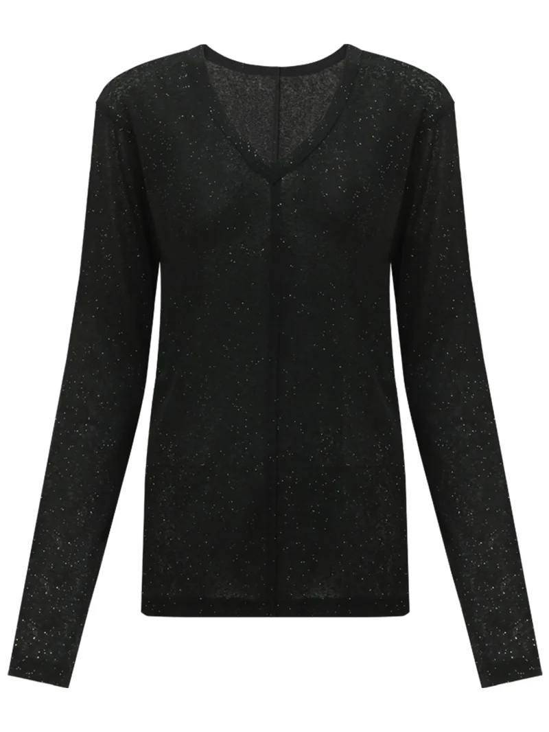 Reversible Black Starry Sequin Knit Sweater
