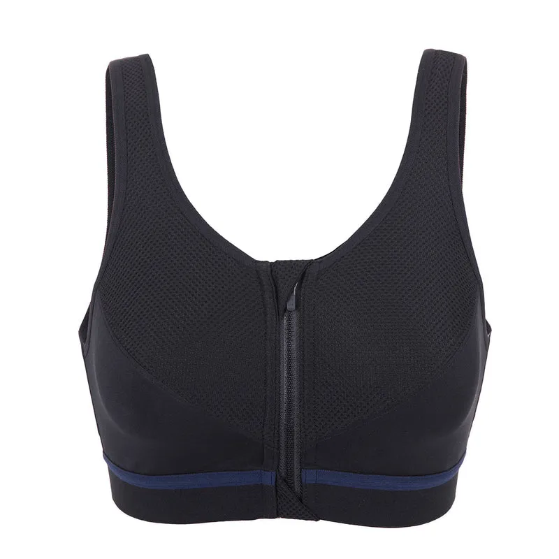 Full Zip Front High Support Wireless Sports Bra