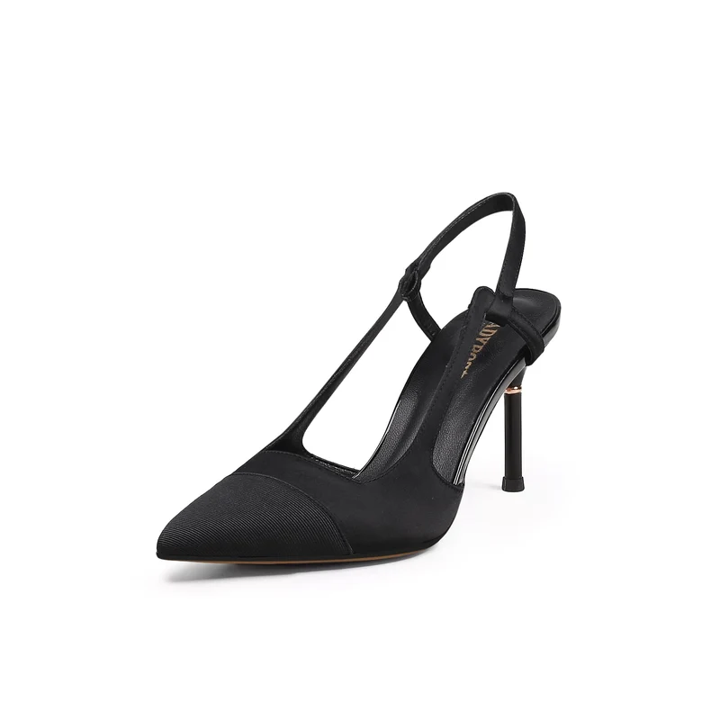Suede Cap Classic Slingback Kitten Pumps