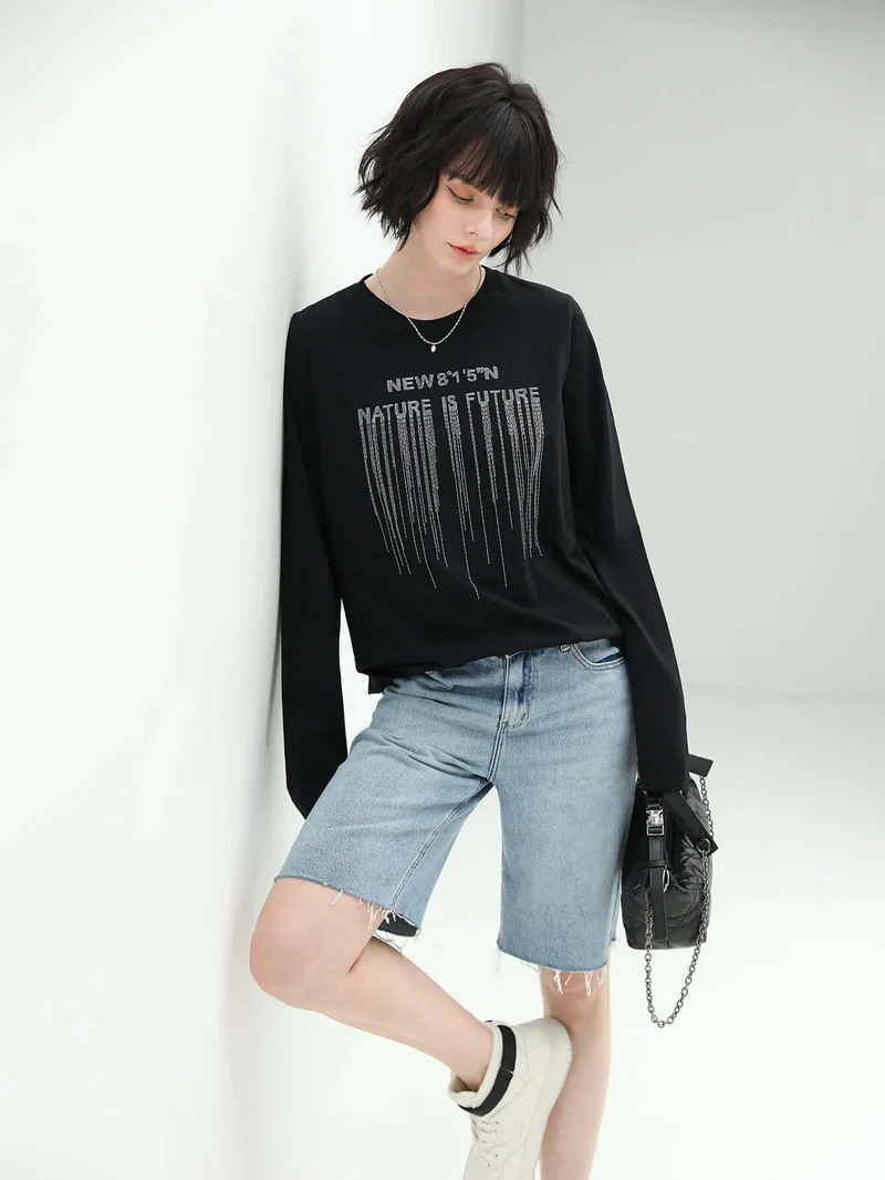 Printed Black Long Sleeve NATURE IS FUTURE