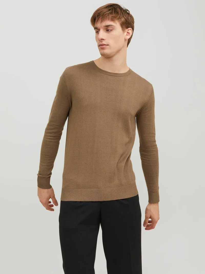 EMIL KNIT CREW NECK - STICKAT HERRTRÖJA